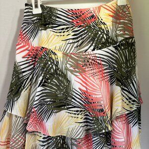 White house black market layered flowy tropical skirt size 00